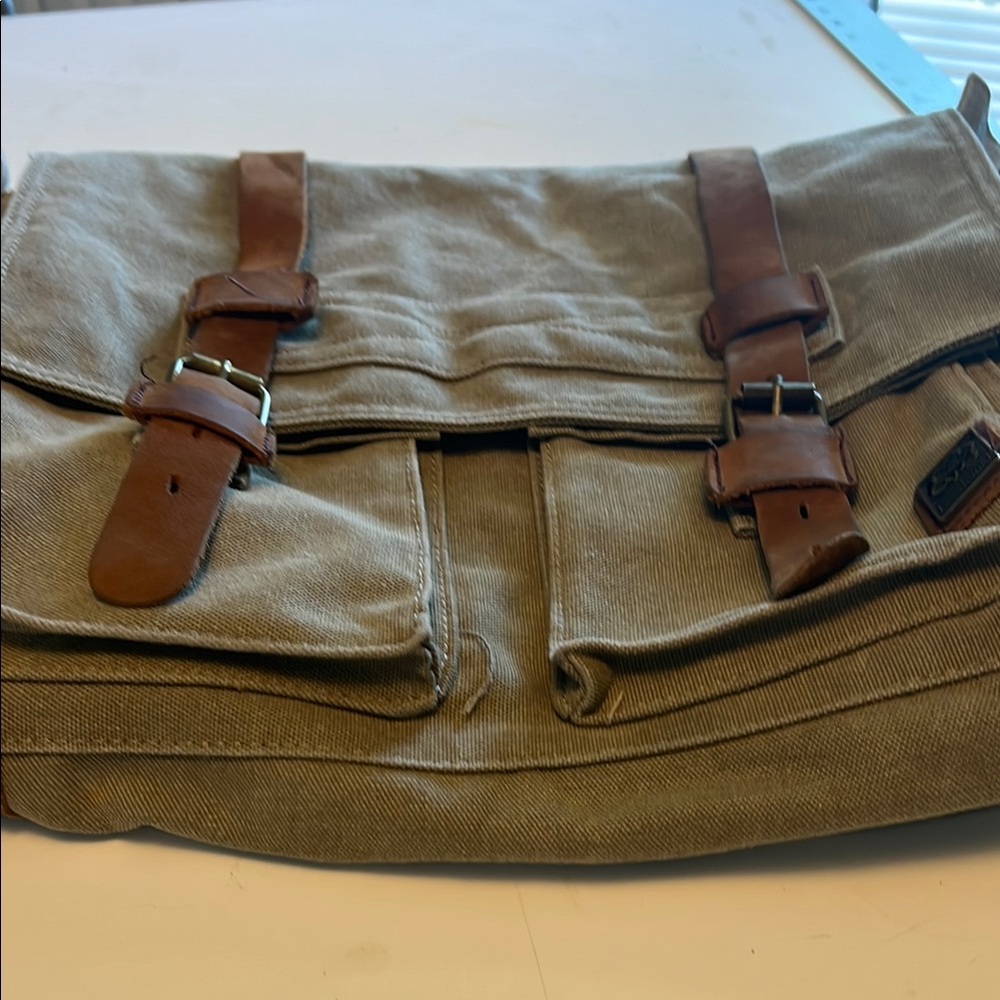 Thrash Sechunk vintage military, leather canvas, laptop, bag, messenger, medium